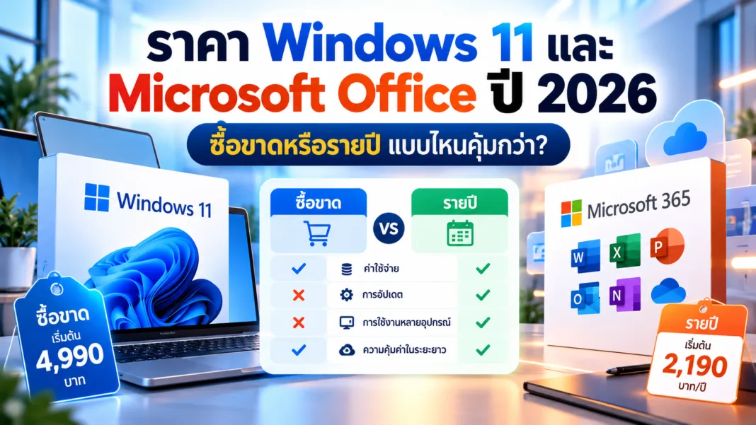 ราคา Windows 11 และ Office ปี 2026